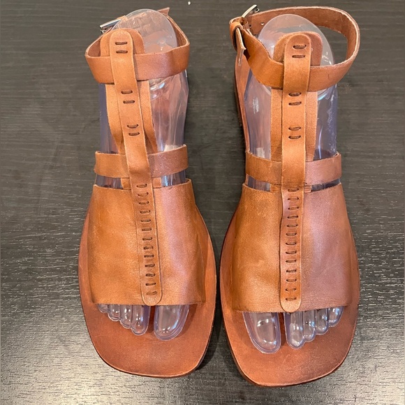 NEW Free People Long Weekend Boho Sandals Leather Brown Women’s SZ 40 EU/US 9.5 - Picture 8 of 15